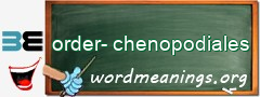 WordMeaning blackboard for order-chenopodiales